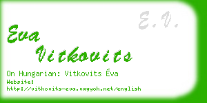 eva vitkovits business card